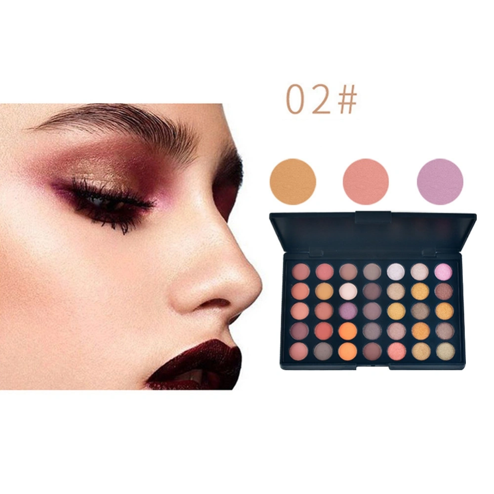 35 Colors Eyeshadow Palette Waterproof Matte Glitter Eye Shadow Cosmetic Powder 2#