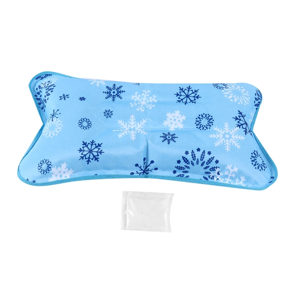 Children Adult Ice Pillow Cooling Cushion Water Pillow for Home Travel (48*30cm Snowflake)