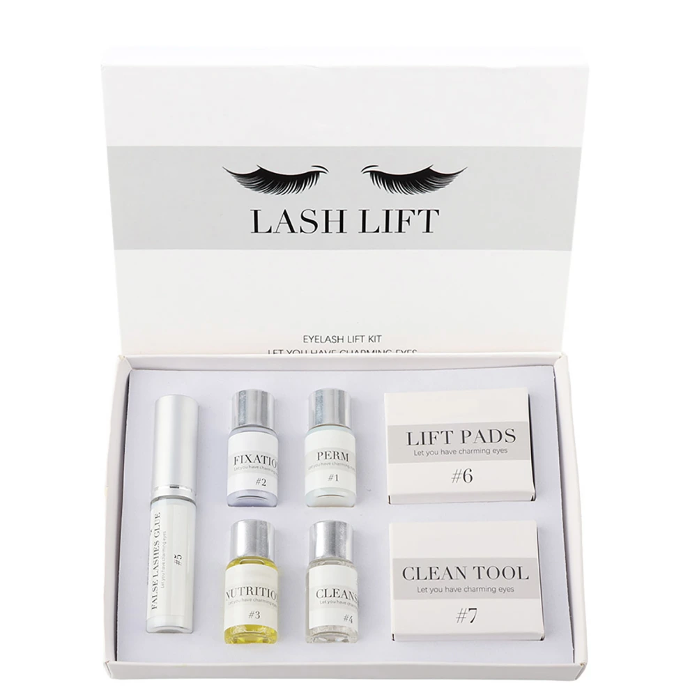 Eyelash Perming Kit Eyelash Lifting Curling Set Silicone Pad Fixation Nourishing Agent (37ml)