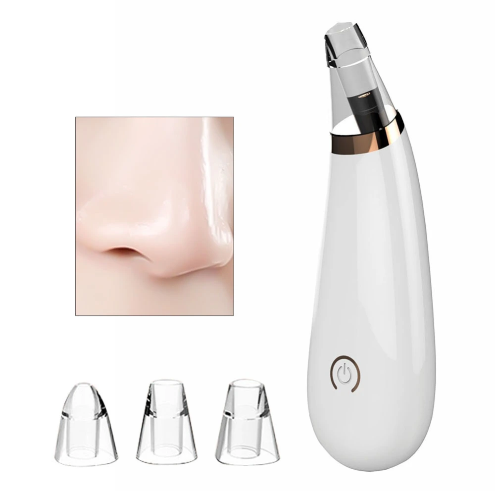 Rechargeable Blackhead Remover Device Vacuum Function Electric Pore Cleaner with 3 Modifiable Beauty Heads for Facial Skin Care