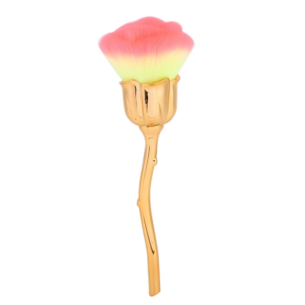 Rose Shape Long Handle Nail Art Brush Manicure Nail Polishing Dust Powder Removal Brush 03#