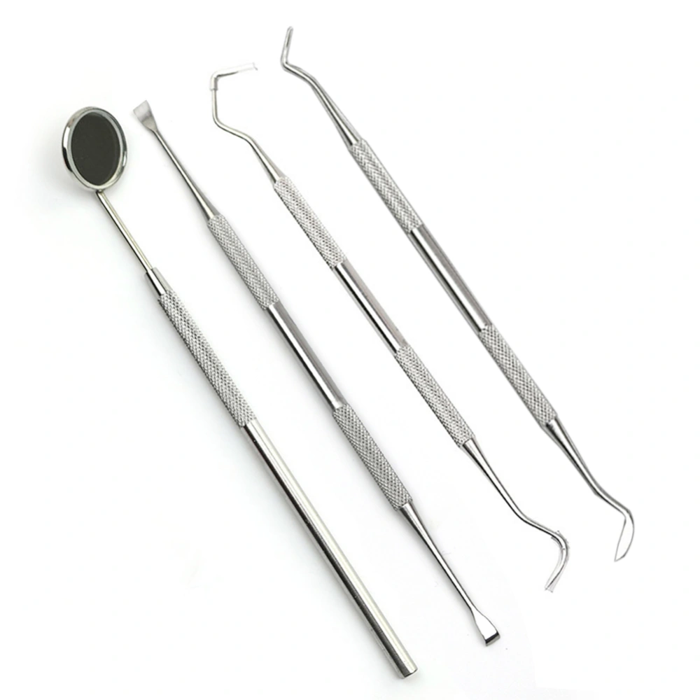 Dental Tool Set Professional Efficient Safe Mouth Mirror Sickle Shaped Probe Hoe Shaped Stainless Steel Dental Cleaning Kit