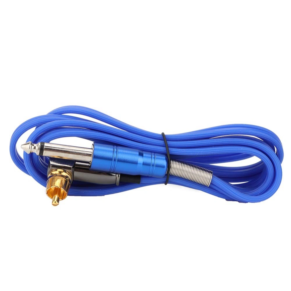 1.8m Soft Silicone Tattoo Right Angle RCA Connector Clip Cords for Tattoo Machines (Blue)