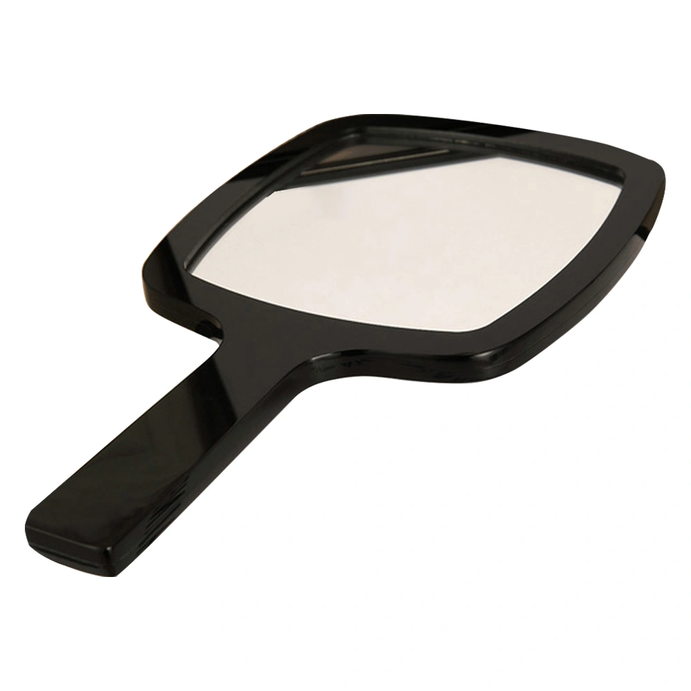 Hand Mirror Black Acrylic Comfortable Grip Portable Handheld Makeup Mirror for Home