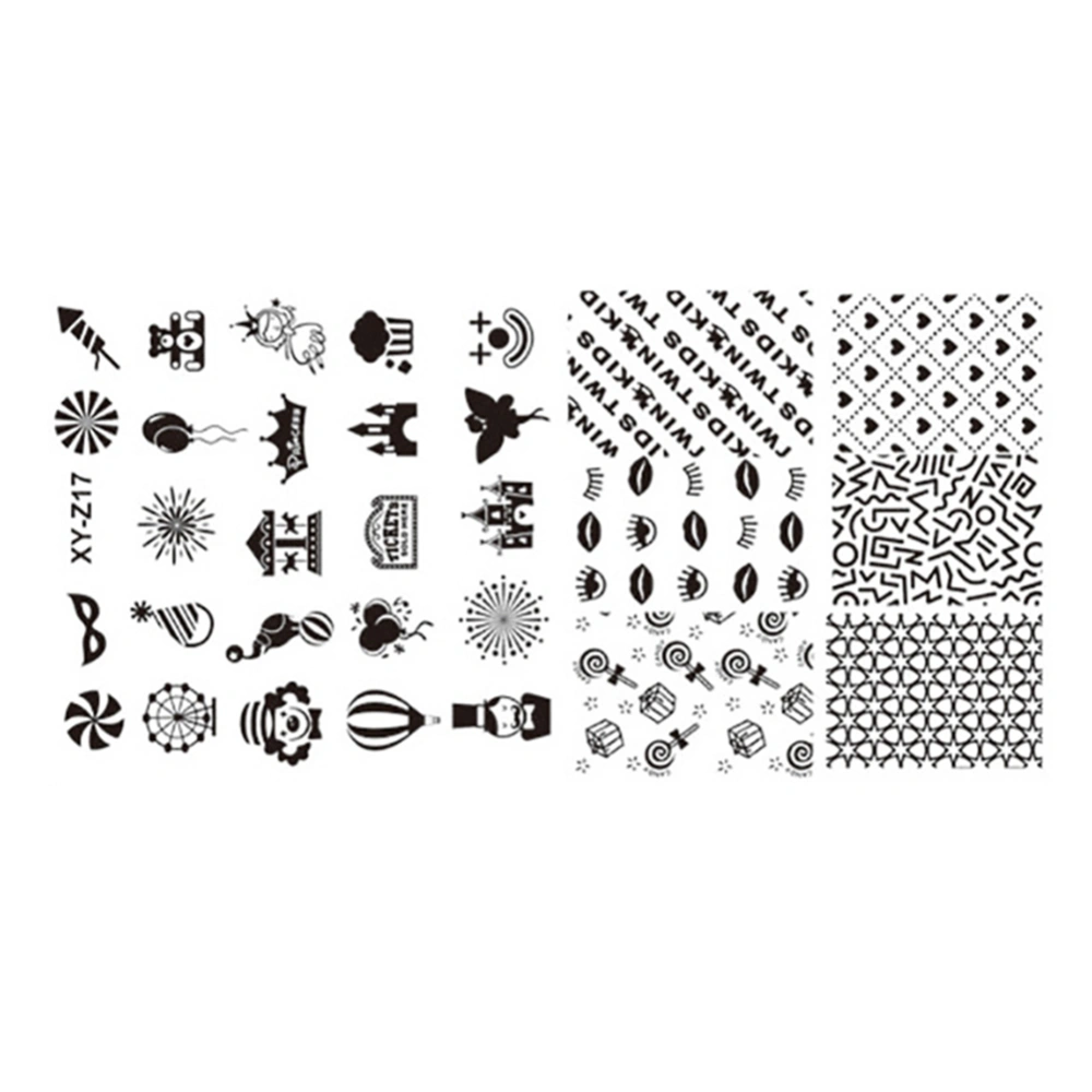 Stainless Steel Rectangle Nail Art Stamping Plate DIY Manicure Printing Image Template z17#