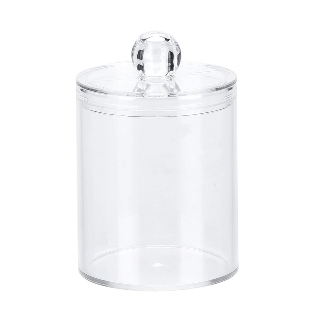 Transparent Round Cotton Bud Case Acrylic Cotton Swab Holder Storage Container Organizer