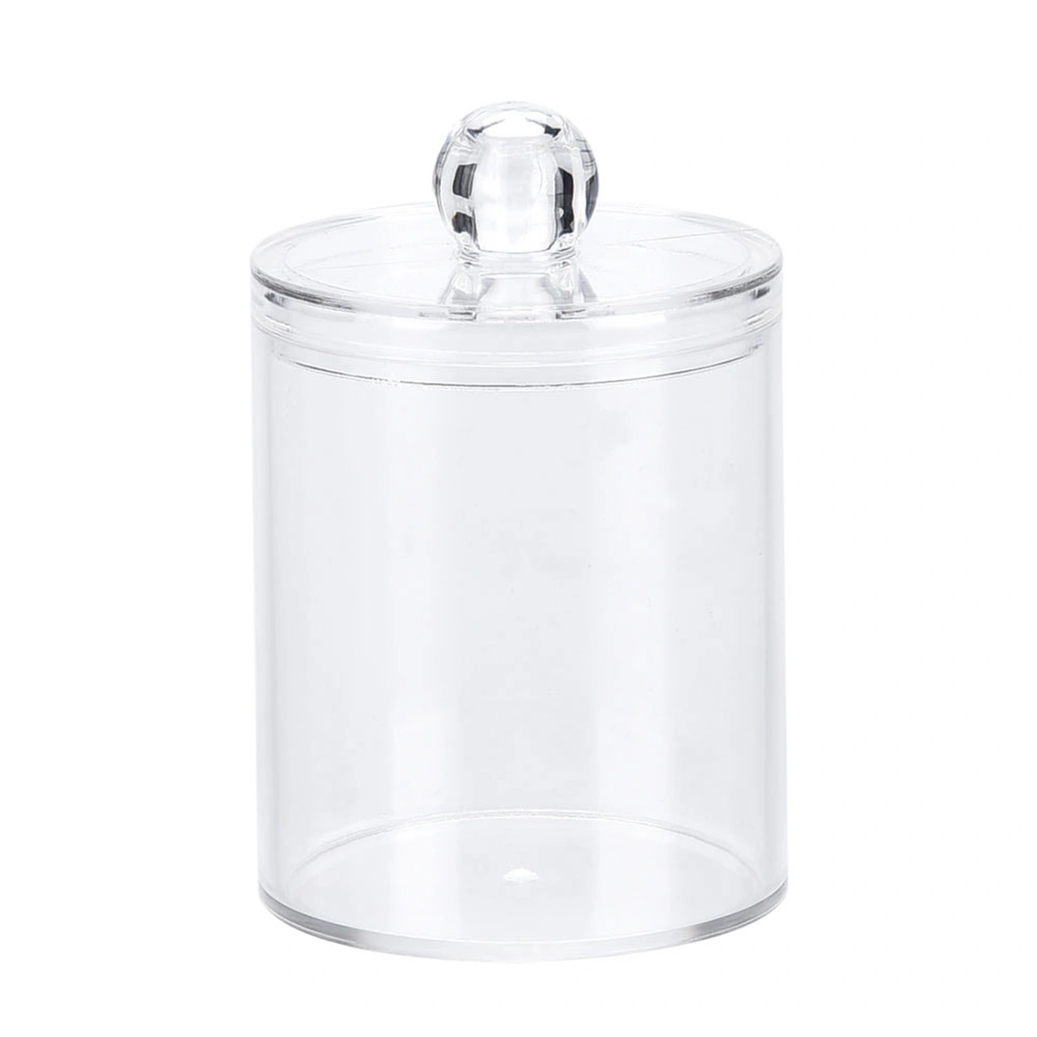 Transparent Round Cotton Bud Case Acrylic Cotton Swab Holder Storage Container Organizer