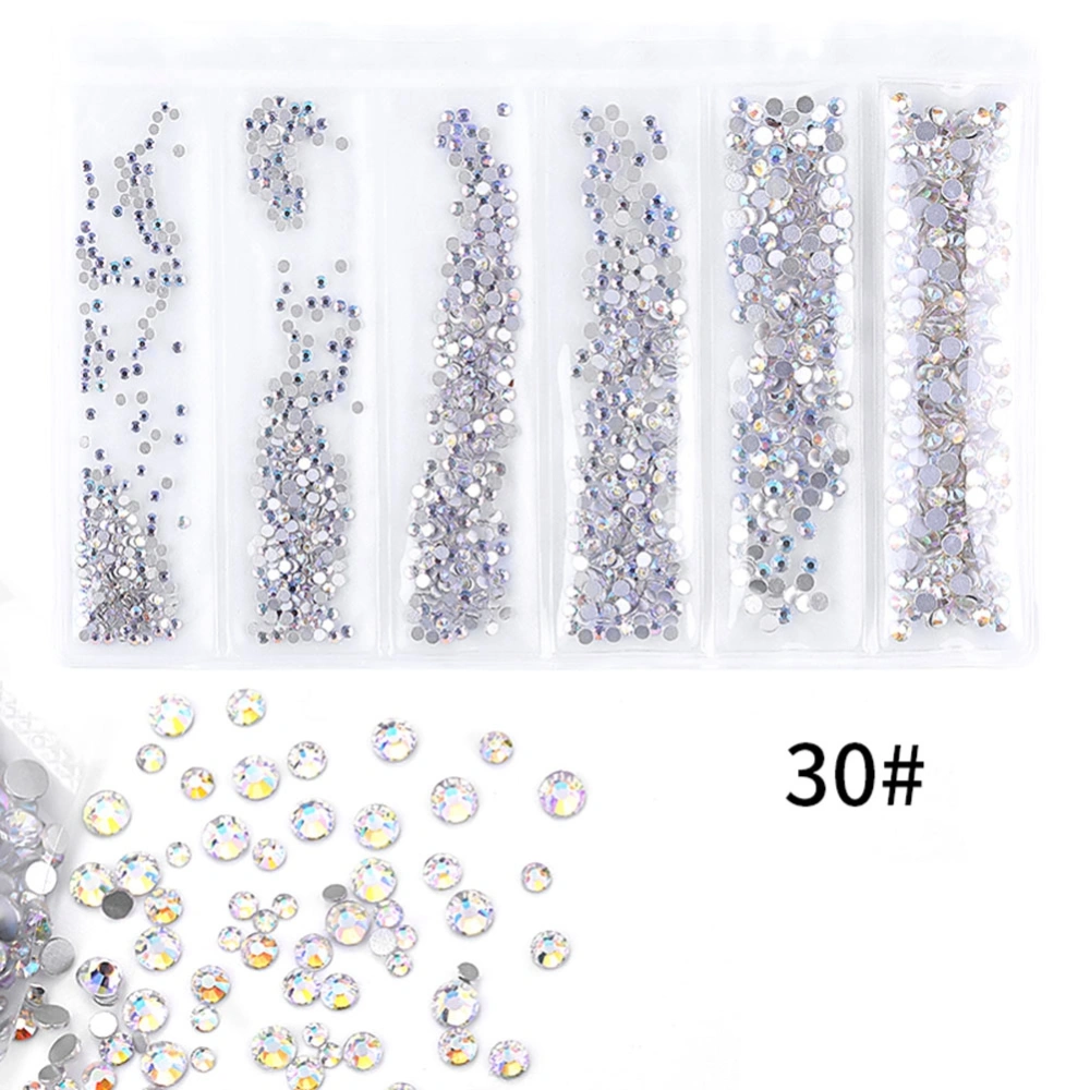 6 Grids Colorful Nail Art Rhinestones Multiple Color Decoration DIY Manicure Tools(30)