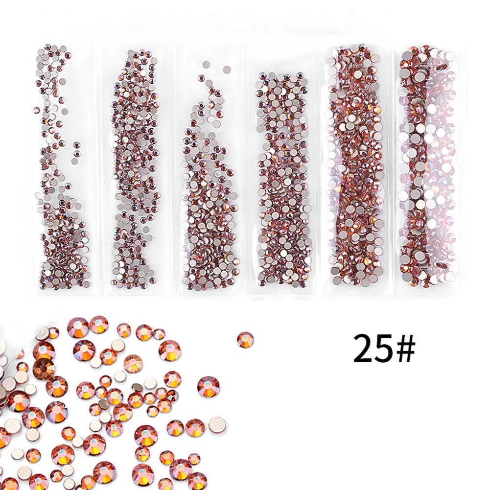 6 Grids Colorful Nail Art Rhinestones Multiple Color Decoration DIY Manicure Tools(25)