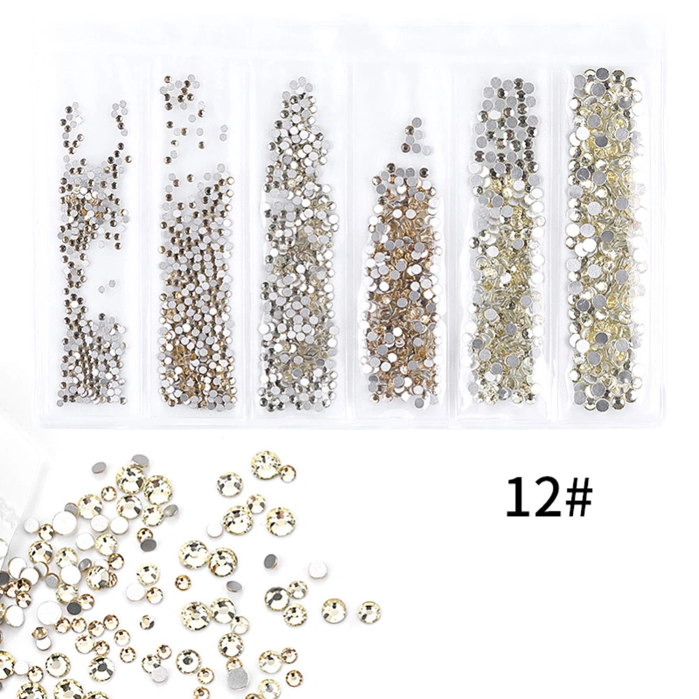 6 Grids Colorful Nail Art Rhinestones Multiple Color Decoration DIY Manicure Tools (12)