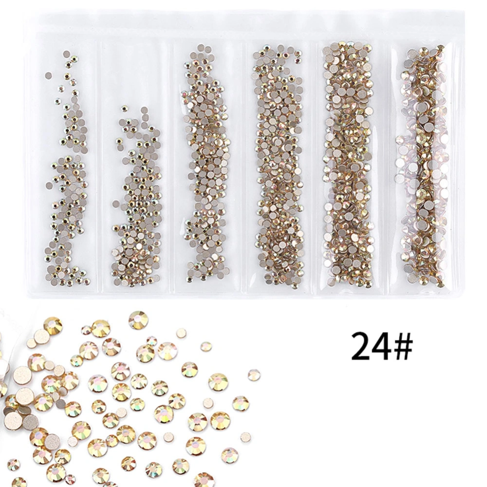 6 Grids Colorful Nail Art Rhinestones Multiple Color Decoration DIY Manicure Tools(24)