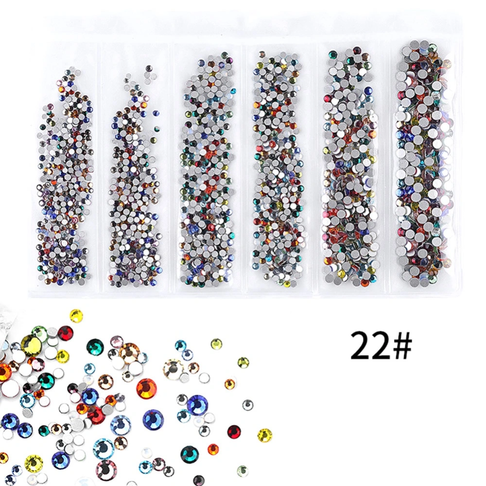 6 Grids Colorful Nail Art Rhinestones Multiple Color Decoration DIY Manicure Tools22)