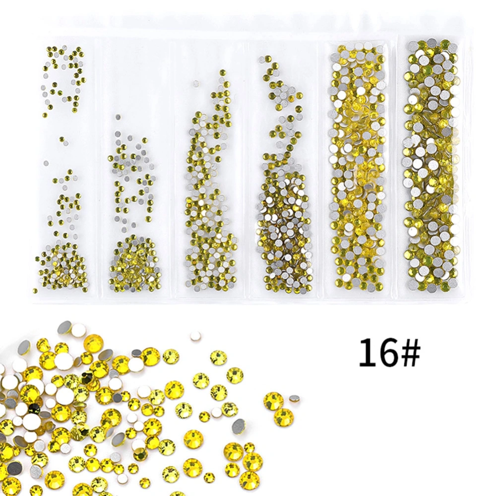 6 Grids Colorful Nail Art Rhinestones Multiple Color Decoration DIY Manicure Tools(16)