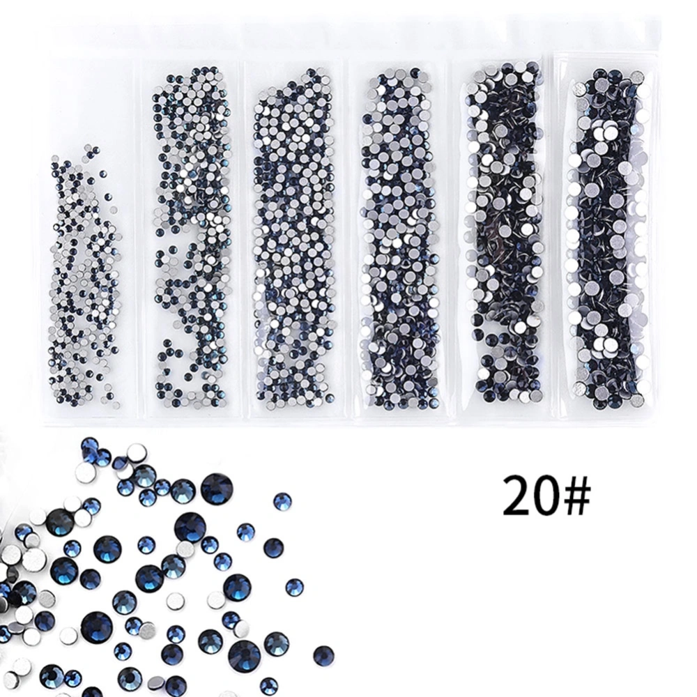 6 Grids Colorful Nail Art Rhinestones Multiple Color Decoration DIY Manicure Tools(20)