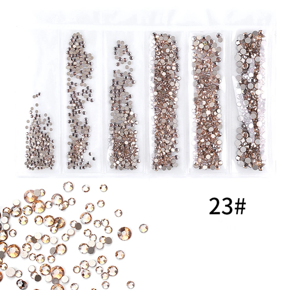 6 Grids Colorful Nail Art Rhinestones Multiple Color Decoration DIY Manicure Tools(23)