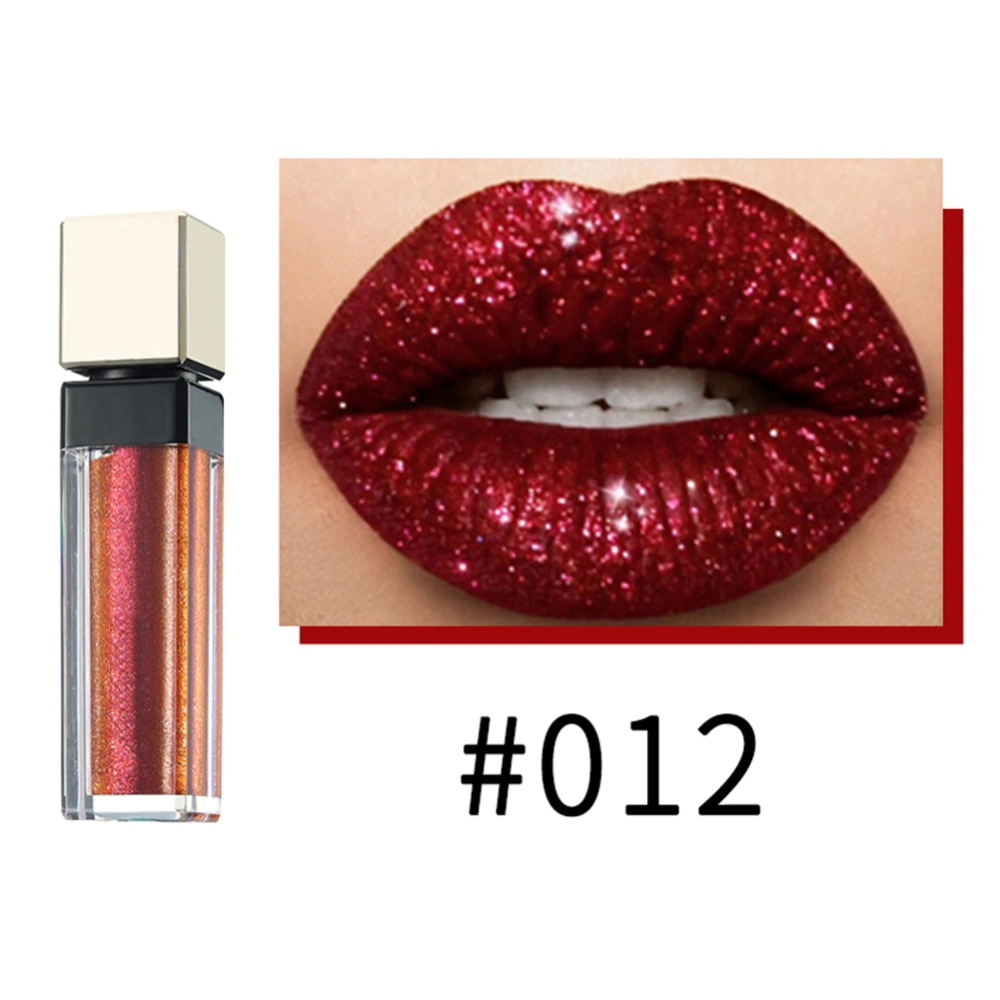 12 Colors Metallic Glitter Non sticky Long Lasting Liquid Lipstick Lipgloss(Metal, 12)