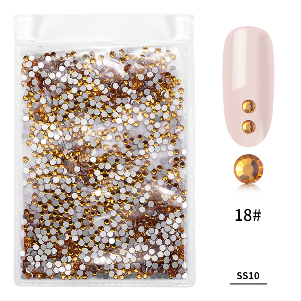 1440Pcs/Bag Fashion Colorful Glass Nail Art Rhinestone Manicure Decoration(Gold)