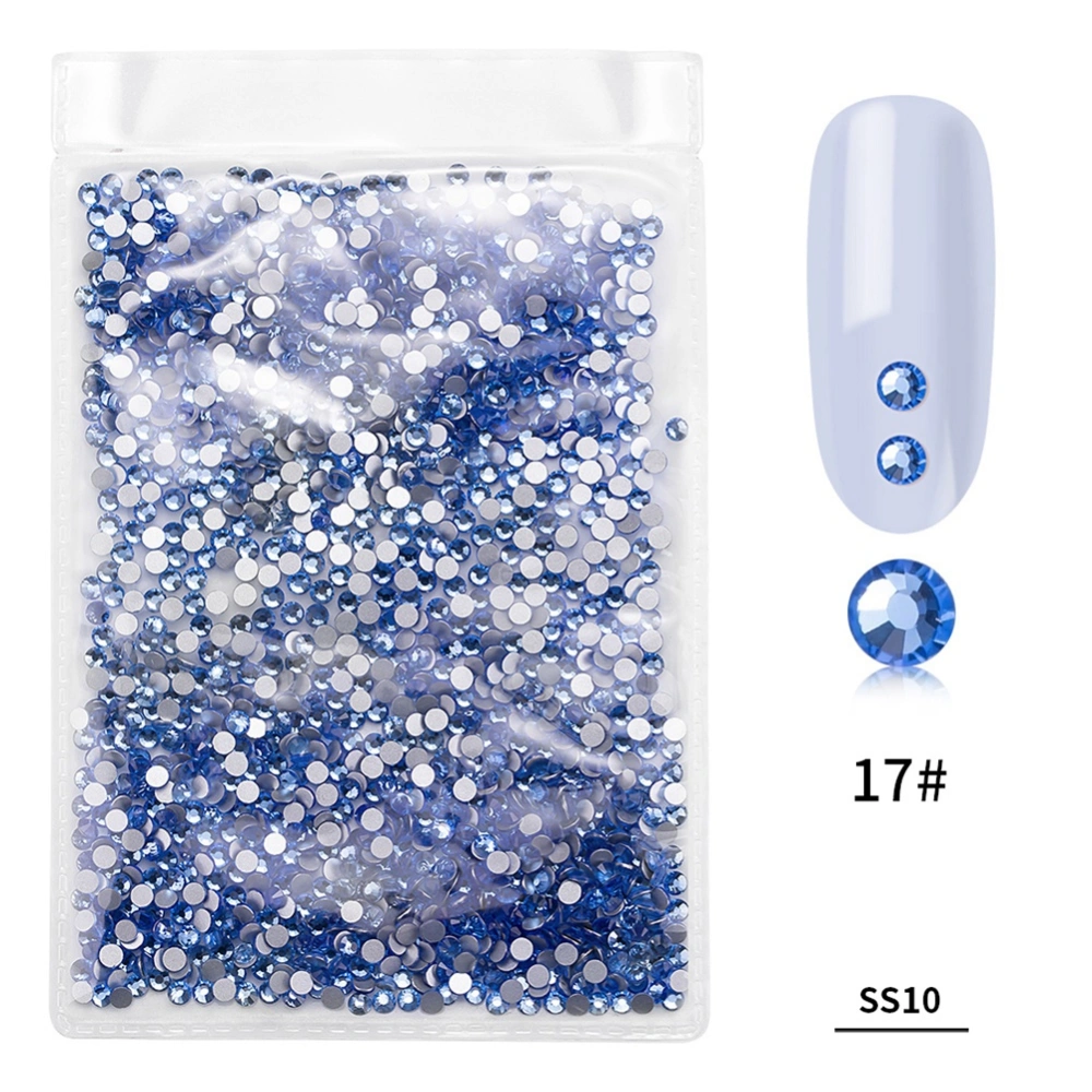 1440Pcs/Bag Fashion Colorful Glass Nail Art Rhinestone Manicure Decoration(Light Blue)