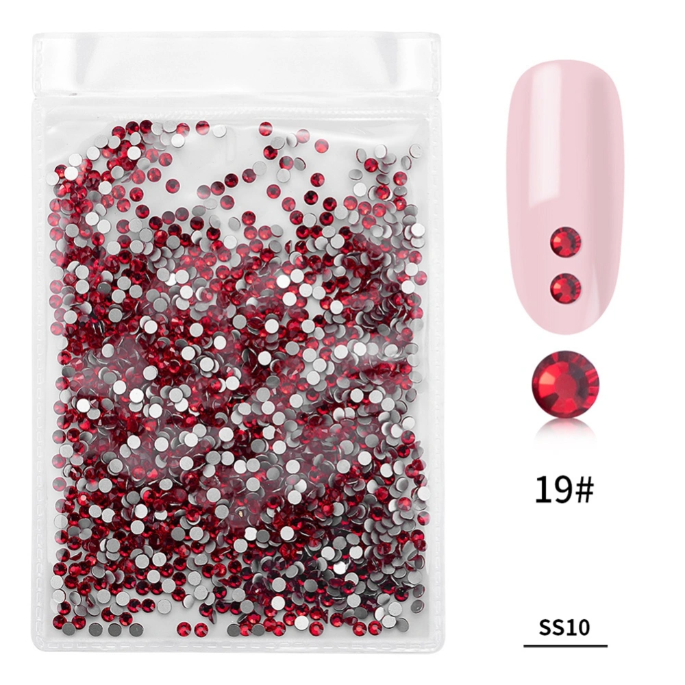 1440Pcs/Bag Fashion Colorful Glass Nail Art Rhinestone Manicure Decoration(Red)