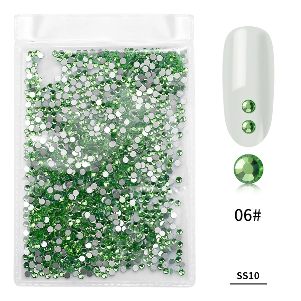 1440Pcs/Bag Fashion Colorful Glass Nail Art Rhinestone Manicure Decoration(Light Green)