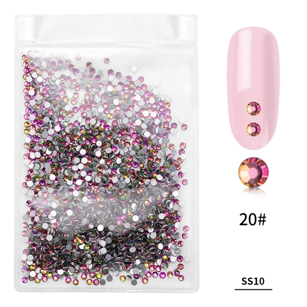 1440Pcs/Bag Fashion Colorful Glass Nail Art Rhinestone Manicure Decoration(Colorful)