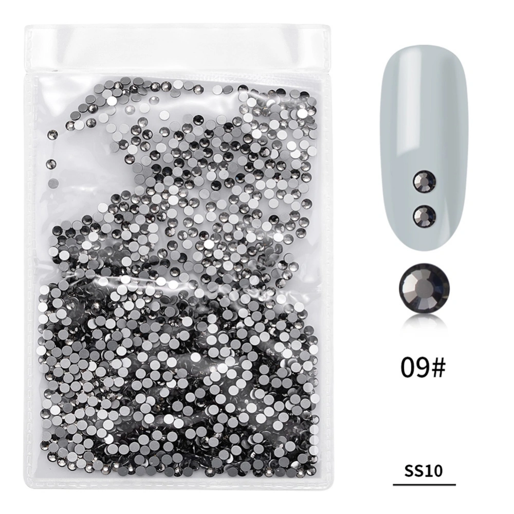 1440Pcs/Bag Fashion Colorful Glass Nail Art Rhinestone Manicure Decoration(Transparent Gray)