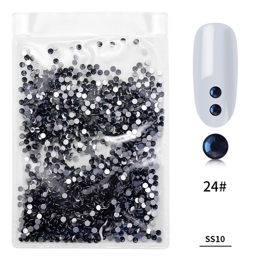 1440Pcs/Bag Fashion Colorful Glass Nail Art Rhinestone Manicure Decoration(Blue Black)