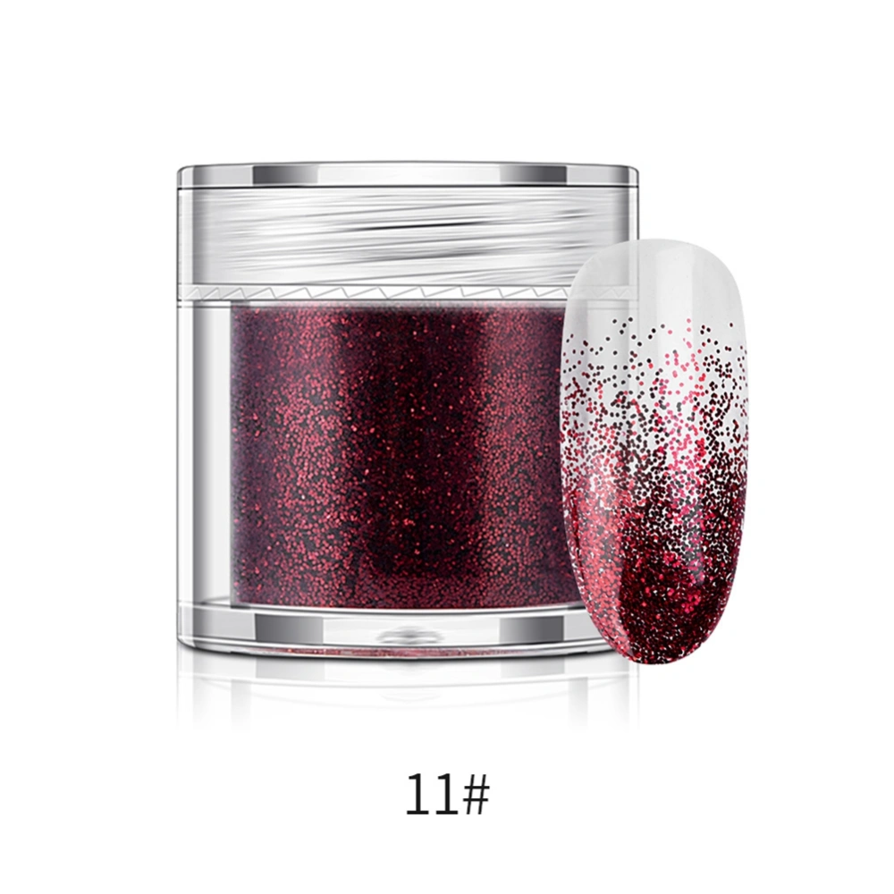 Nail Art Glitter Powder Bottled Manicure Pigment 10g(Wine Red)