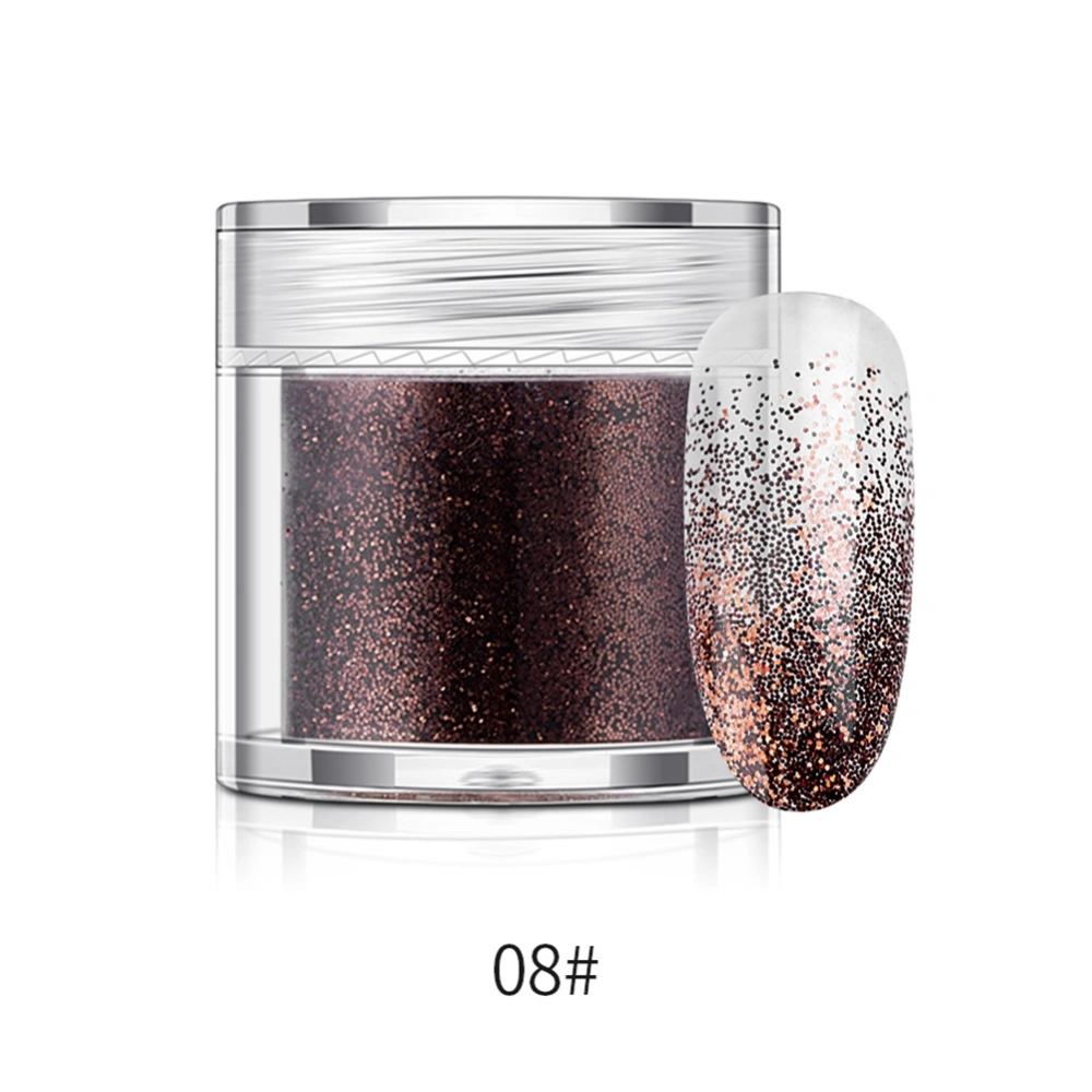 Nail Art Glitter Powder Bottled Manicure Pigment 10g(Brown)