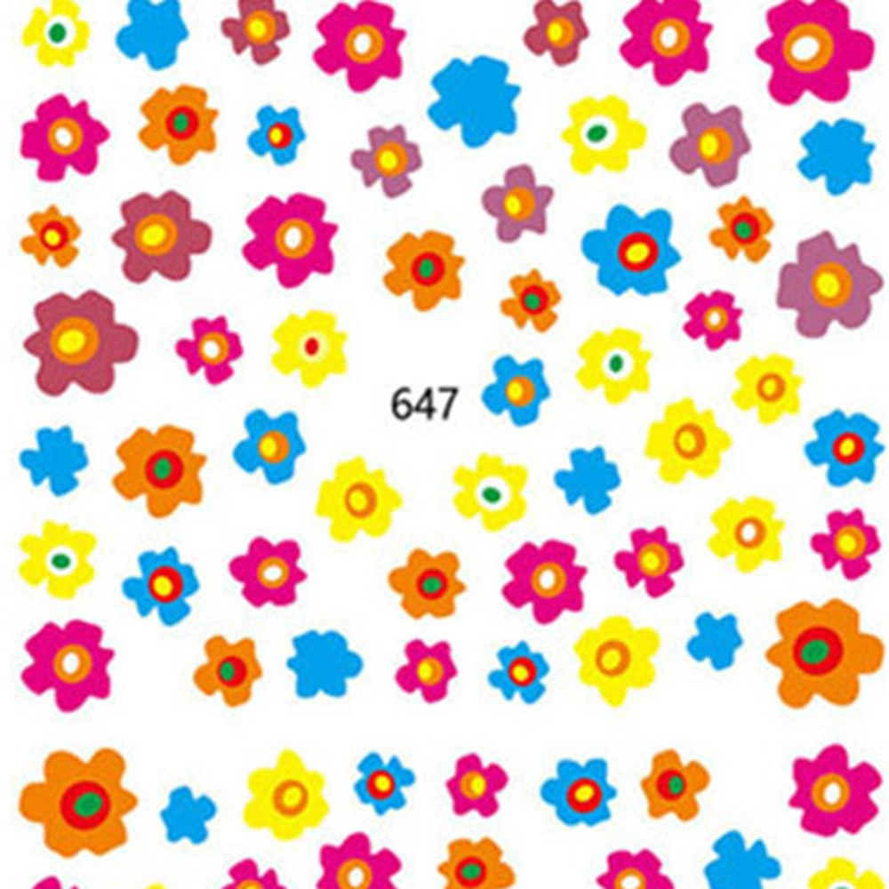 Colorful Nail Art Decoration Lovely Flower Shape Sticker DIY Manicure Sticker (647)