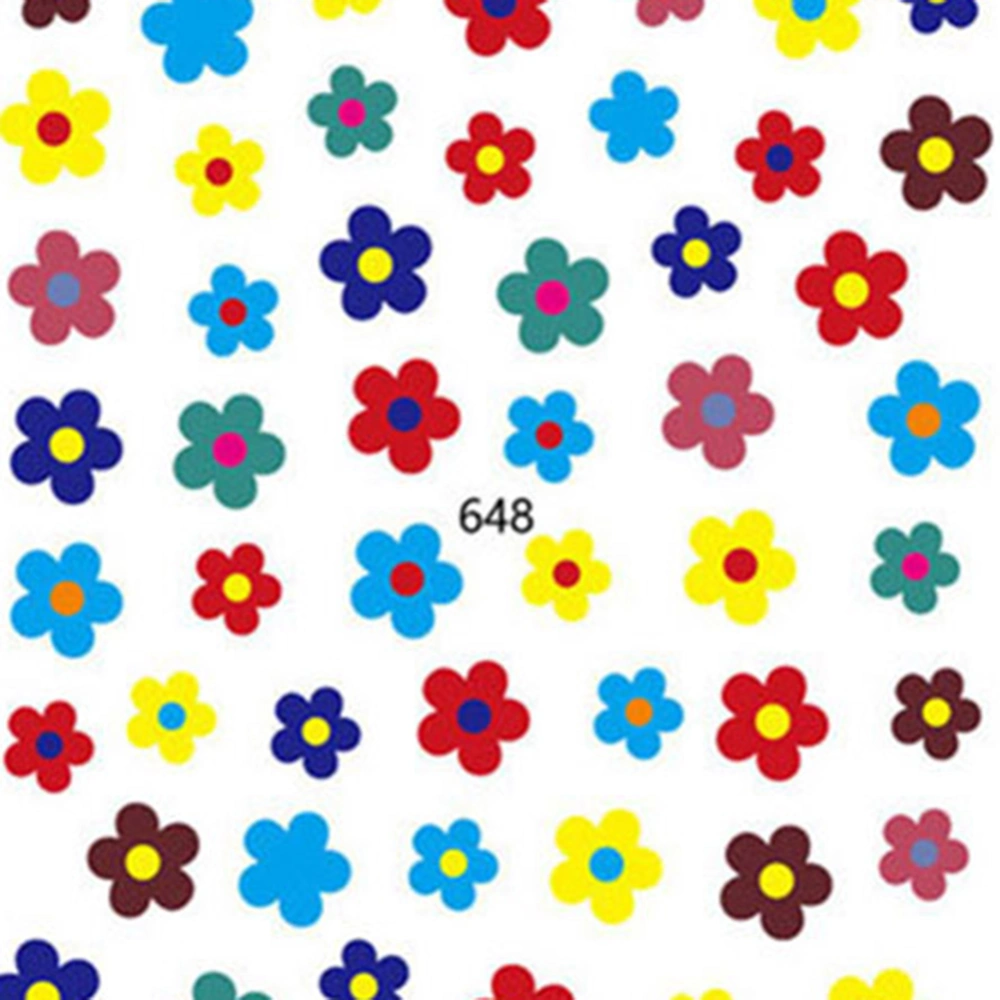 Colorful Nail Art Decoration Lovely Flower Shape Sticker DIY Manicure Sticker (648)