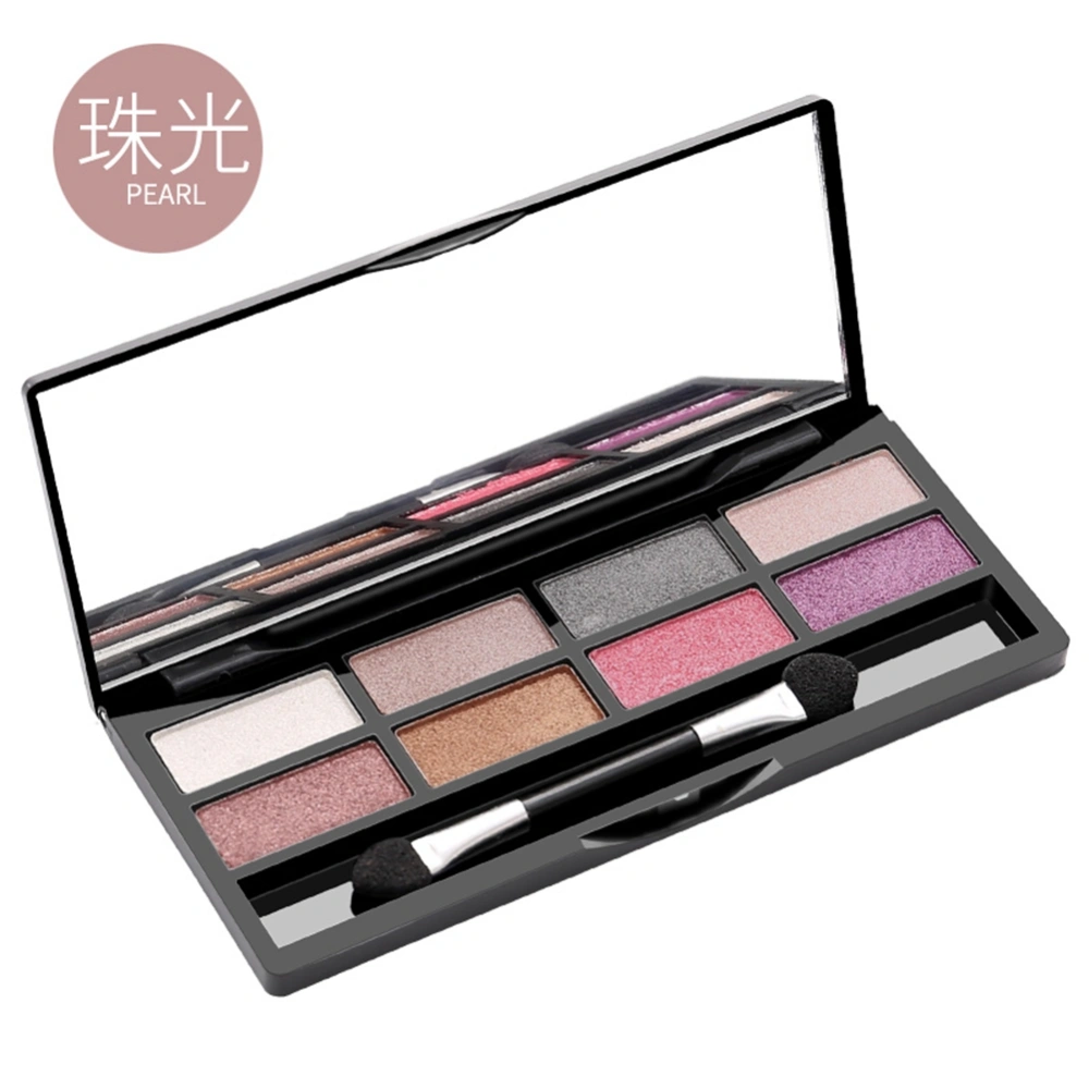 8Color Matte/Glitter Eyeshadow Compact with Mirror Eyes Pigment Palette Makeup Cosmetic 02