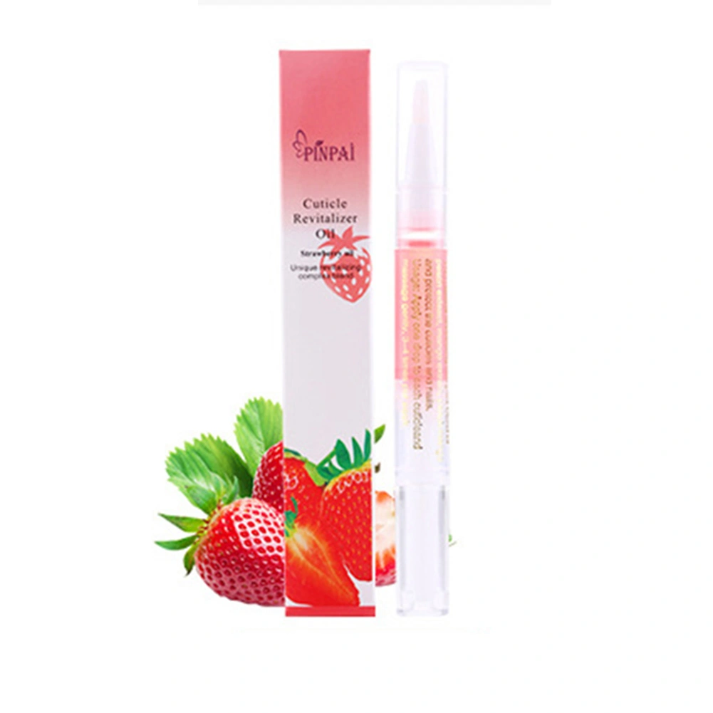 Nail Nutrition Oil Pen Art Treatment Cuticle Revitalizer Barb Soften Manicure Tool(Strawberry)
