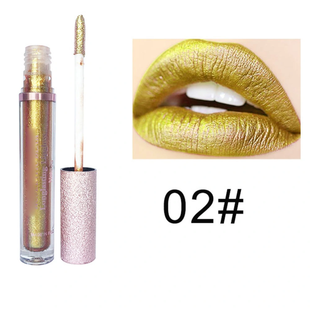 Cosmetic Glitter Long Lasting Hydrating Liquid Lipstick Eye Shadow Beauty Tool #02