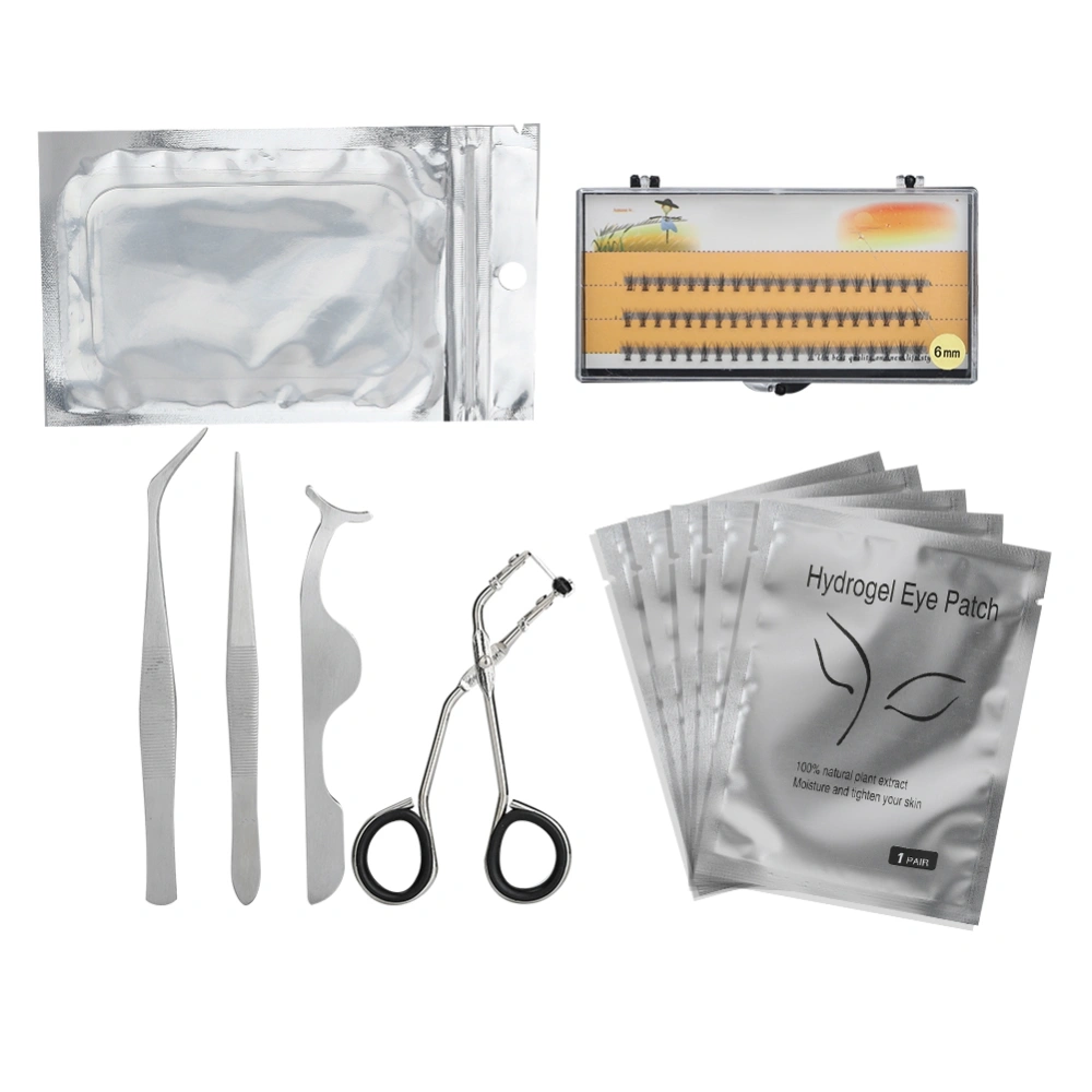 Professional False Eyelashes Extension Kit Grafting Eyelash Tools for New Starter Silver