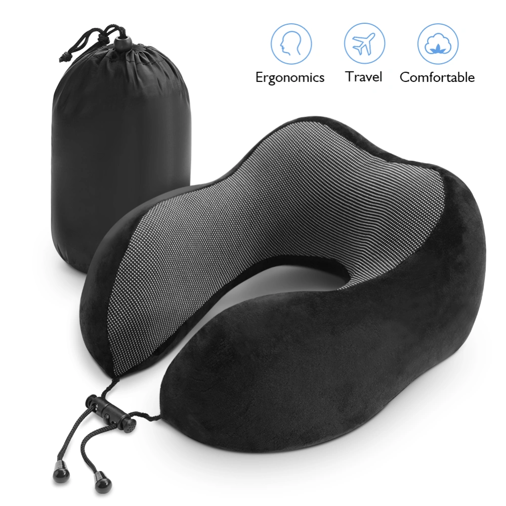 Ymiko Travel Pillow, Viscoelastic Travel Pillow with Memory Sponge Supports Neck