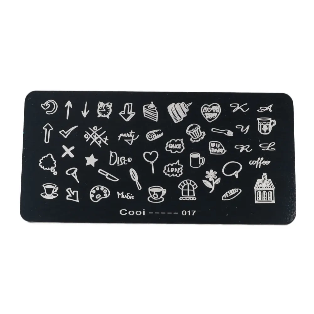 Stainless Steel Rectangle Nail Art Stamping Plate DIY Manicure Printing Image Template (#17)