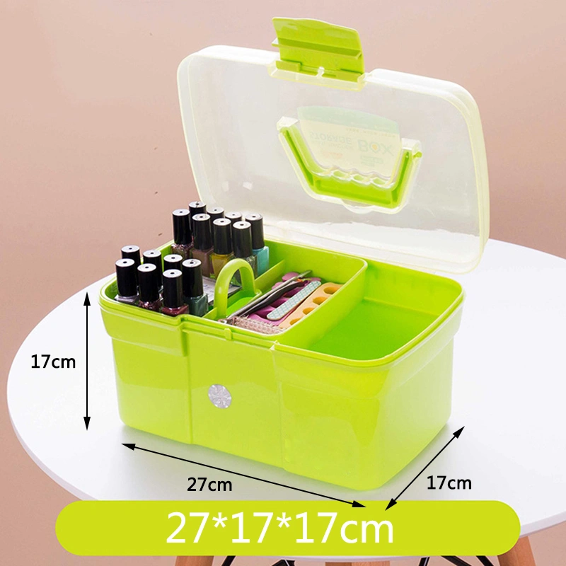 Portable Nail Art Toolbox Multi Functional Storage Box To Organize The Box For Nail Technician Pink