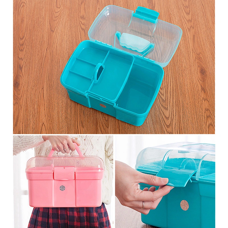 Portable Nail Art Toolbox Multi Functional Storage Box To Organize The Box For Nail Technician Pink