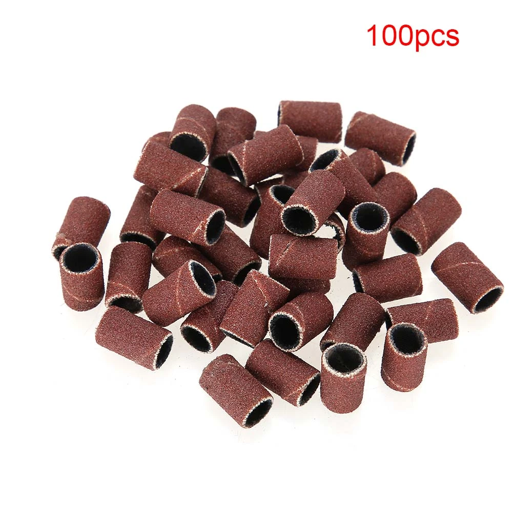 100pcs Nail Sanding Bands Manicure Pedicure Nail Drill Machine Accessory