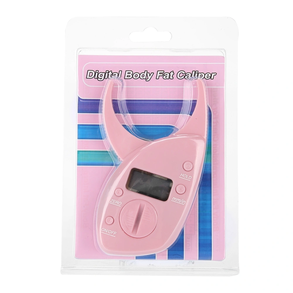 Pink Body Fat Monitors Portable Digital Skinfold Measurement Tester Measuring Caliper