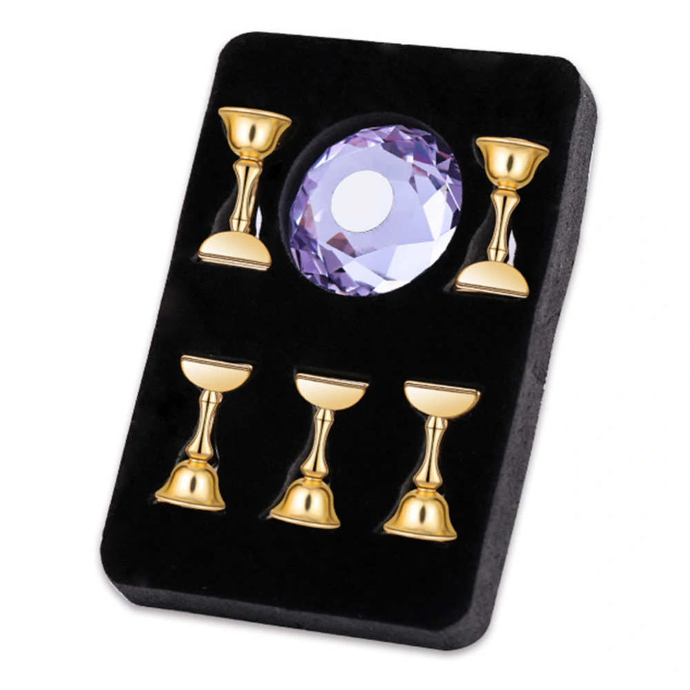 Magnetic Nail Art Display Stand Holder Nail Tips Practice Train Stand Crystal Base (Purple)