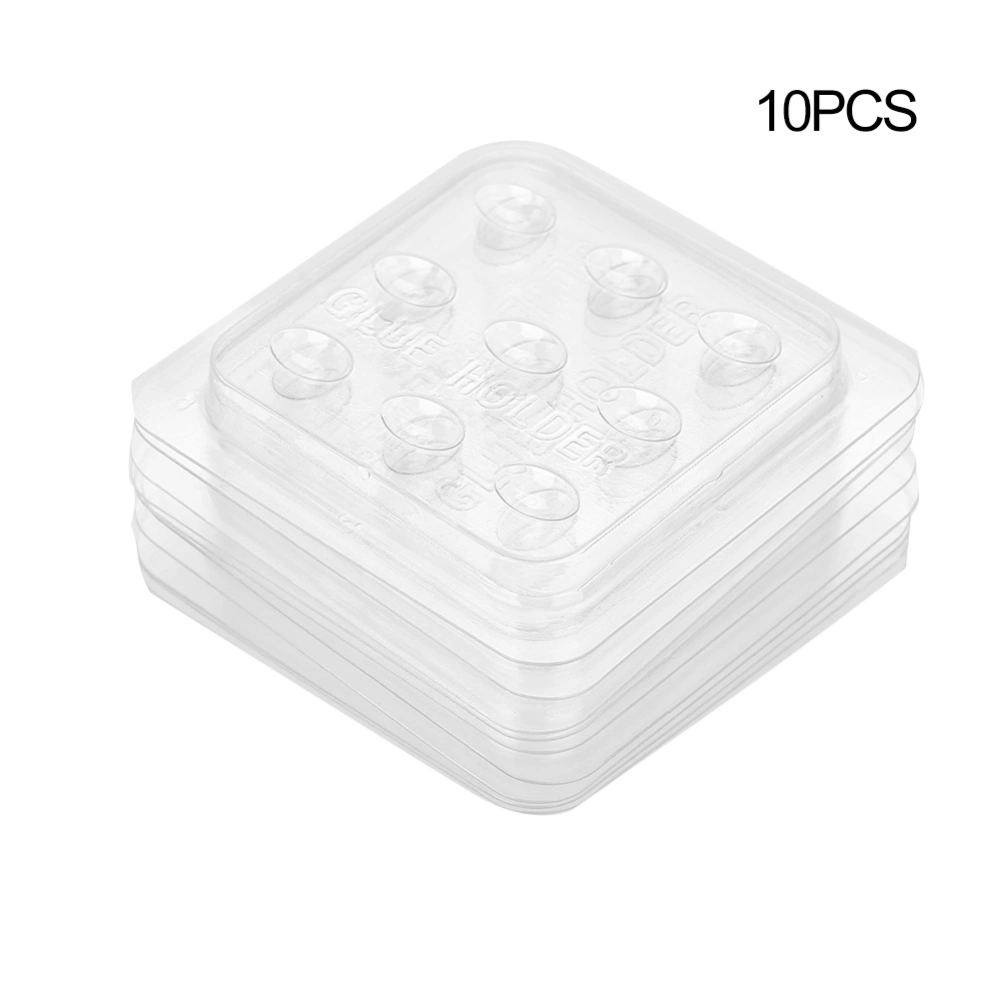 10 Pcs Plastic False Eyelash Glue Gasket Eyelash Extension Holder Adhesive Pallet