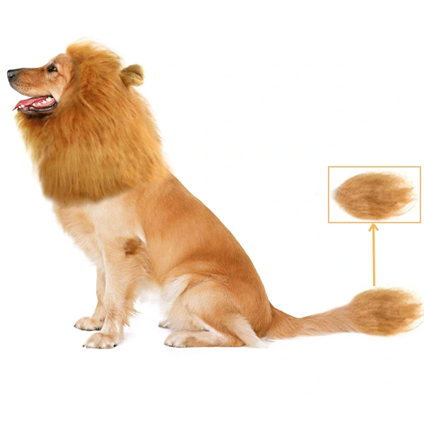 Dog Mane Costume Lifelike Funny Mane Wig  Pet Halloween Mane with Ears Tail for Large Medium Dogs