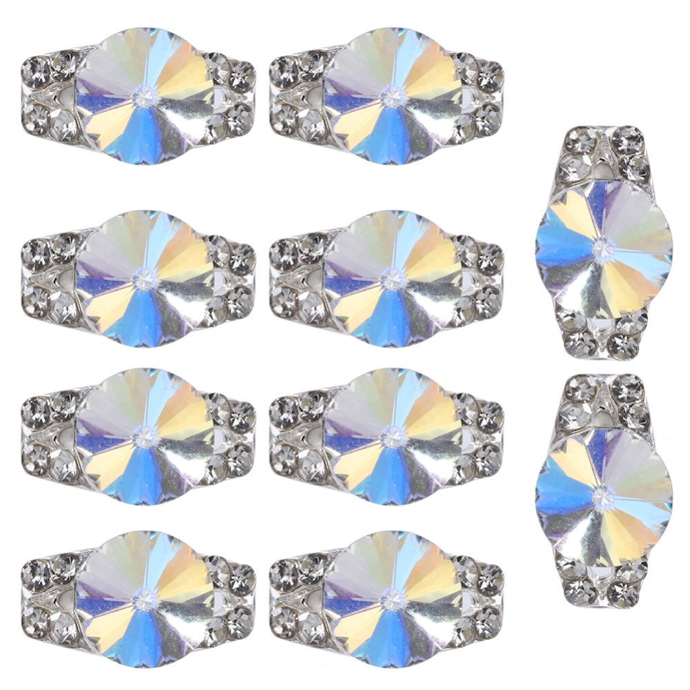 10pcs Glitter Alloy Rhinestones Manicure Metal Waterdrop Zircon Nail Art Decoration 04#271