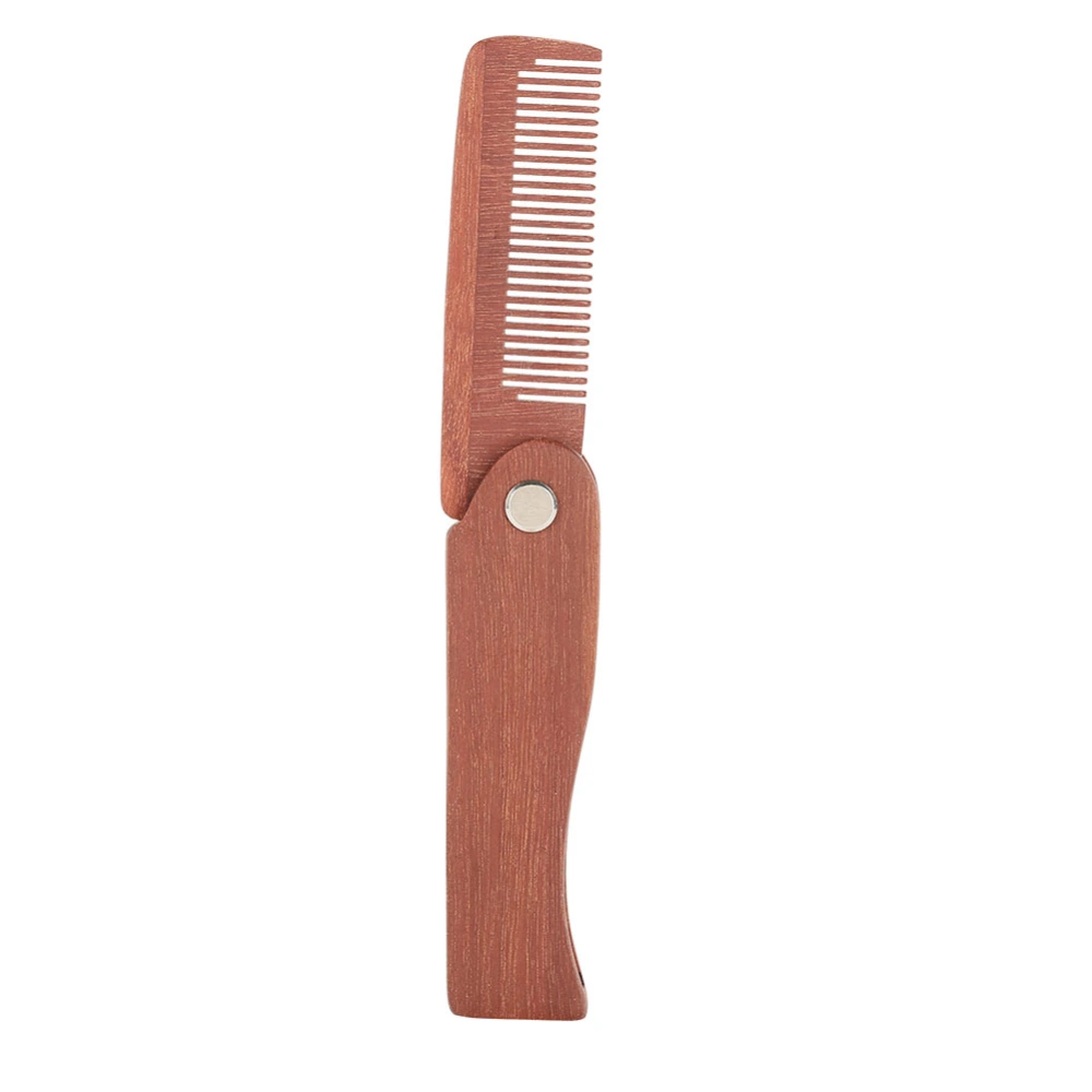 Portable Natural Wooden Beard Comb Folding Pocket Moustache Shaping Comb