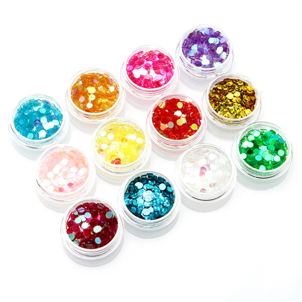 12 Types Glitter Round Shape Clear Mixing Color Decoration DIY Nail Art Paillette Sequins