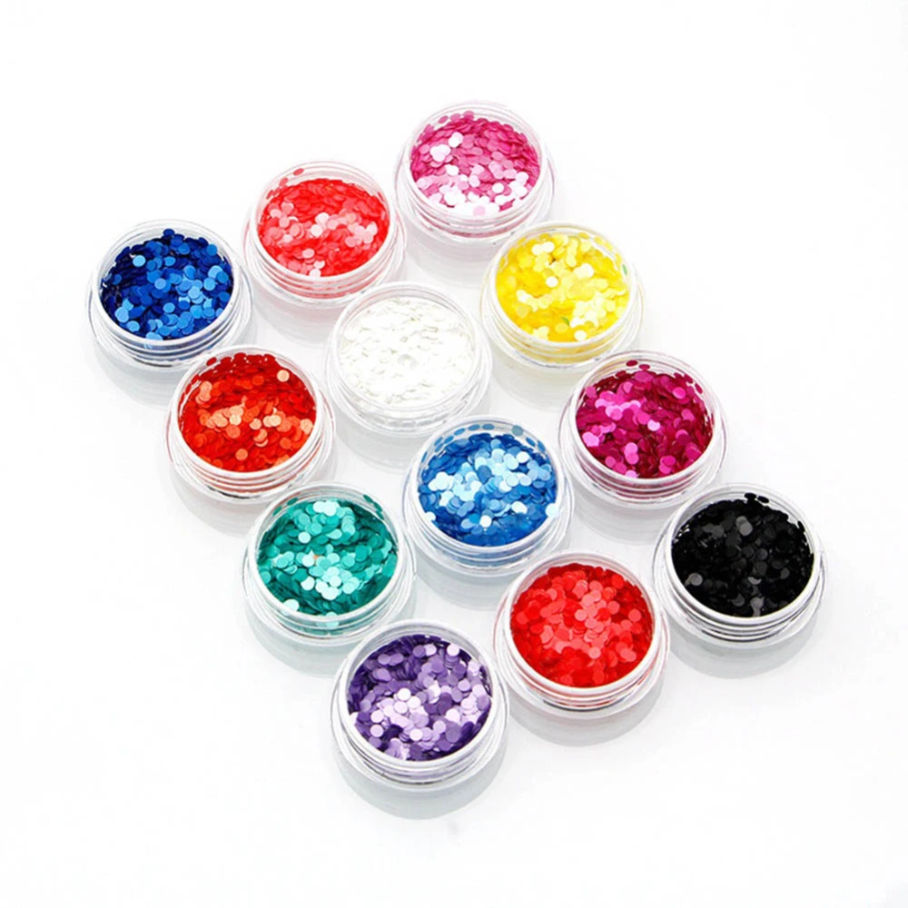 12 Boxs Set Ultra thin Nail Art Glitter Shining Sequins Nail Art Decorations DIY Accessories