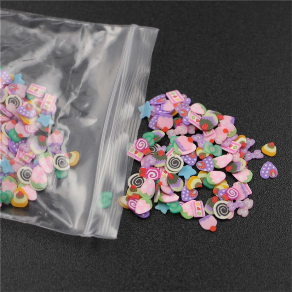 1000 Pcs/Bag 3D Polymer Clay Nail Art Decals Nail Art Stickers DIY Decoretion (Cake)