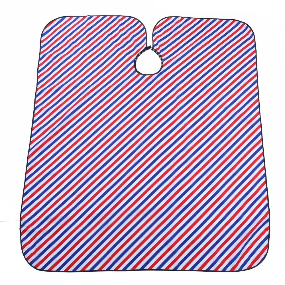 Waterproof Oilproof Salon Haircut Cape Barber Hairdressing Wrap Red White Blue(Pinstrip)